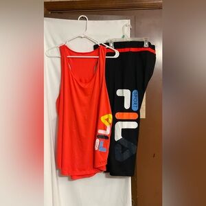 Fila Sport: ladies 2 piece set/bundle razor back tank top and active wear bottom